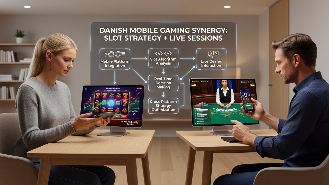 Mobile interface showing combined slot and live dealer gameplay on a Danish platform